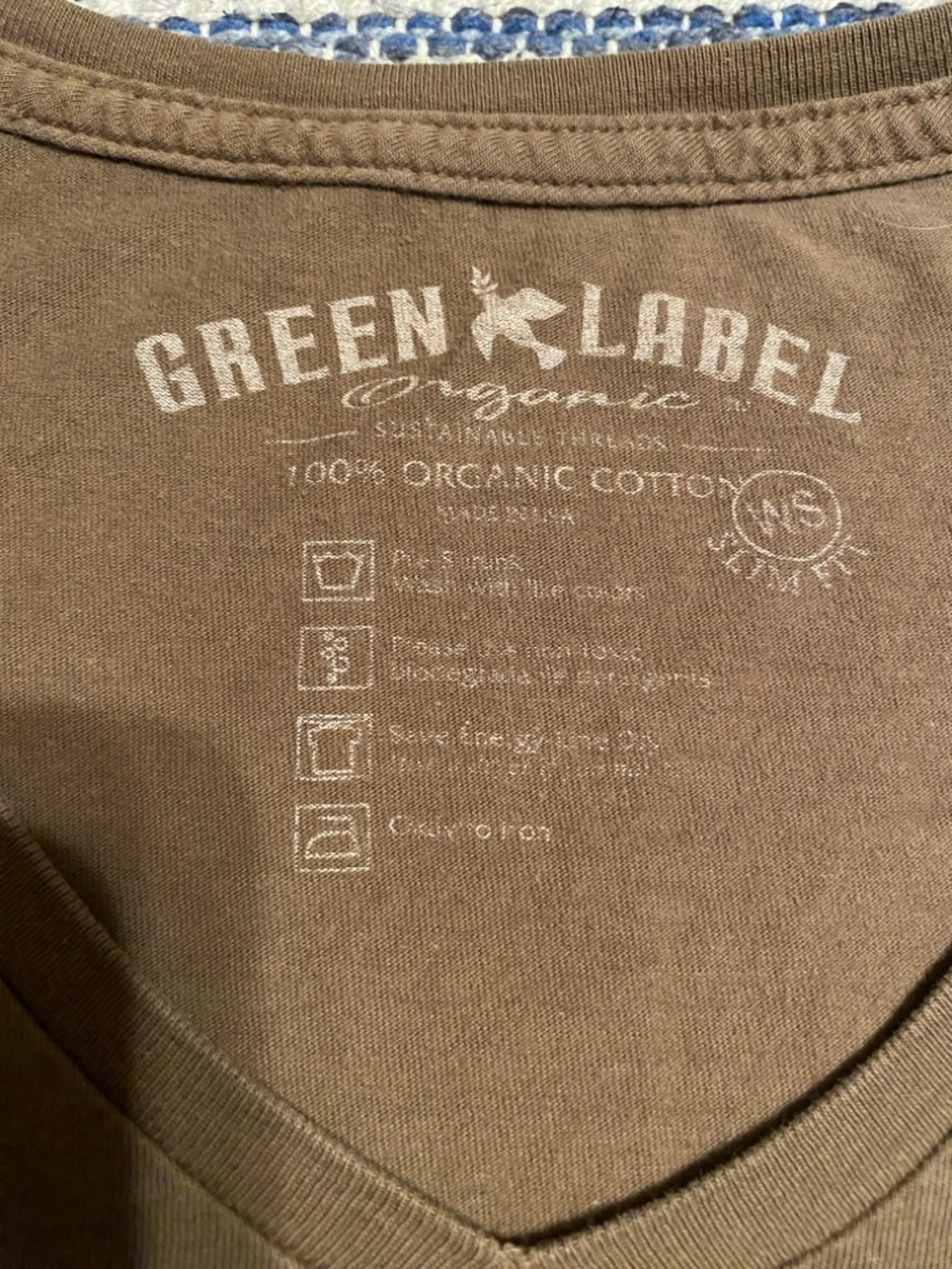Brown V-Neck Peace Graphic Baby Tee - Picture 3 of 3
